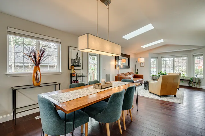 Open-plan dining and living space